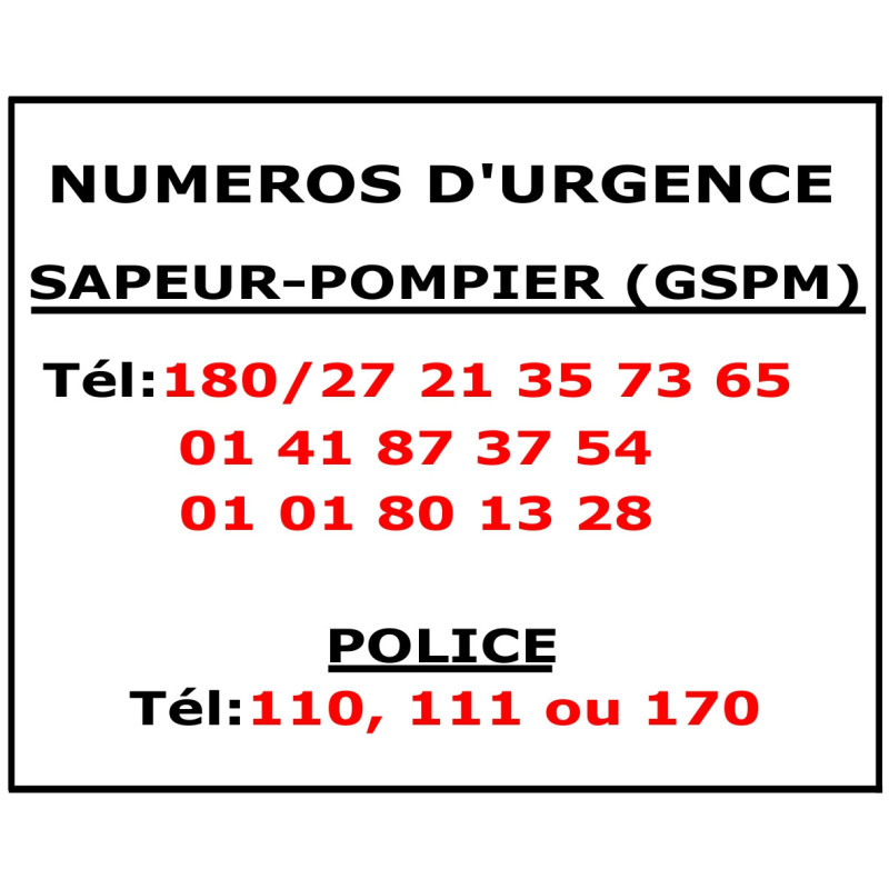 Numéros d'Urgence