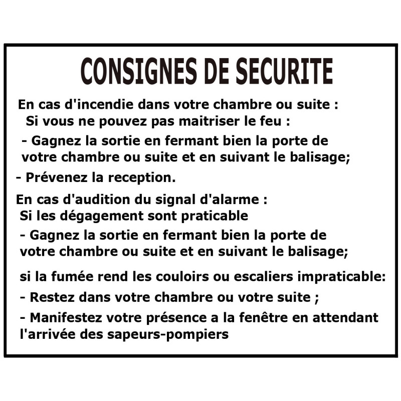 Consigne Chambre