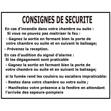 Consigne Chambre